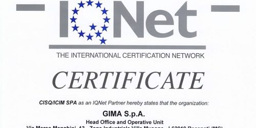 Gima S.p.A. ottiene il rinnovo della certificazione ISO 9001 ed.2015